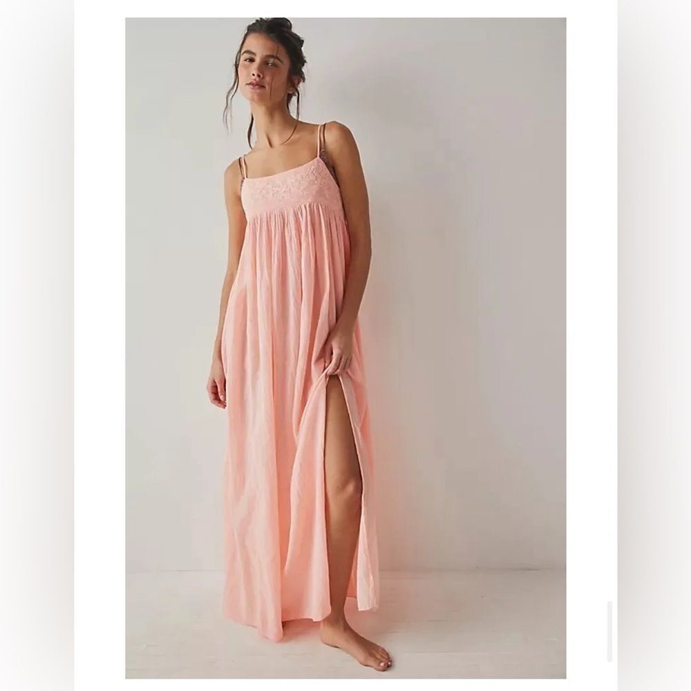 Free People By INTIMATELY Confidently Lost Maxi Slip Dress Size Small